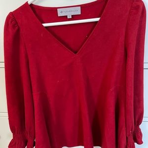 Red suede swing top